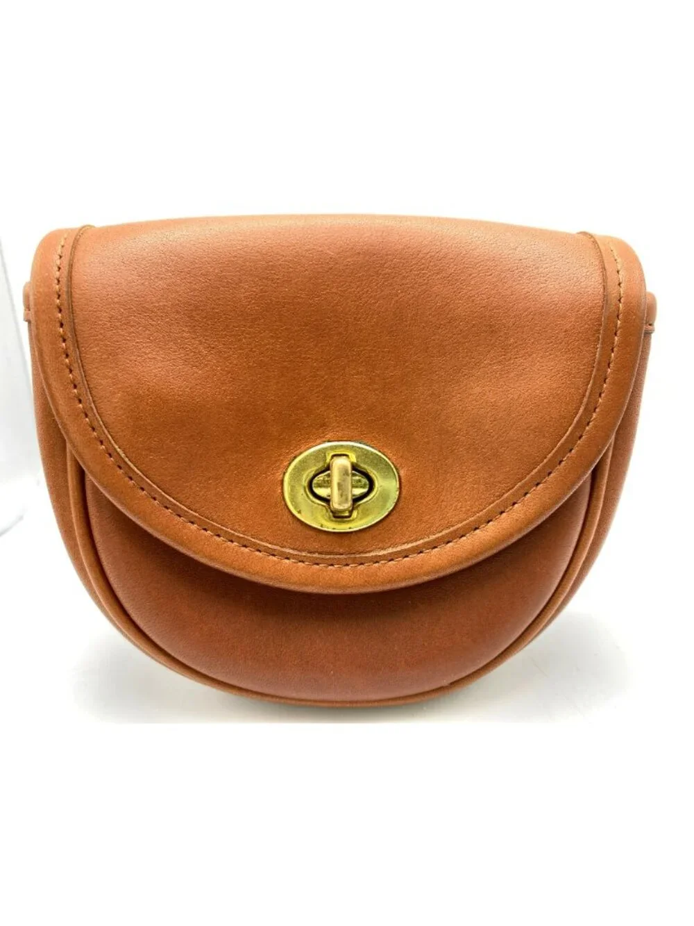 Vintage Coach Watson Bag B7C-9826 British Tan Brown Leather Brass Crossbody 9826 - Picture 3 of 13